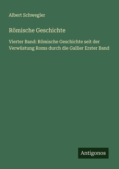 Albert Schwegler: Römische Geschichte, Buch