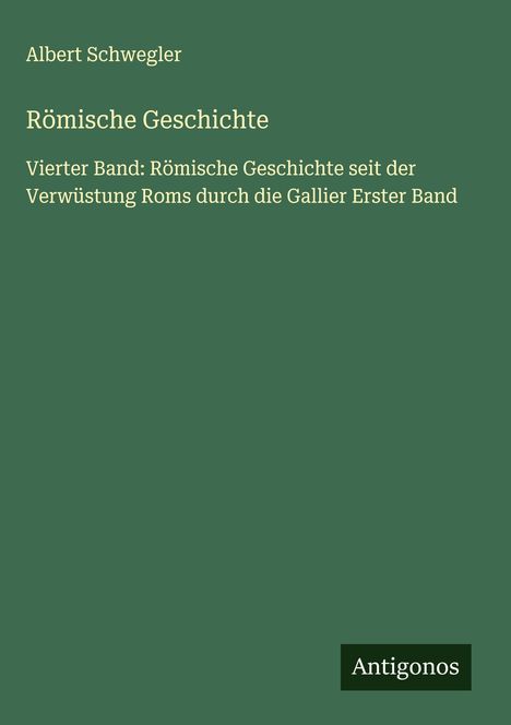 Albert Schwegler: Römische Geschichte, Buch