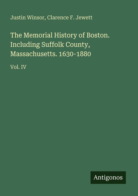 Grüner Hintergrund mit Buchinformationen: Autoren, Titel, Zeitraum, Band IV. Unten rechts steht "Antigonos".