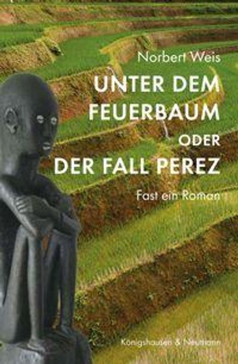 Norbert Weis: "UNTER DEM FEUERBAUM ODER DER FALL PEREZ, Fast ein Roman". Statue vor Reisfeld-Terrassen.