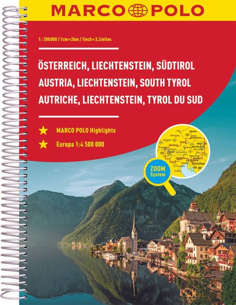 MARCO POLO Reiseatlas Österreich, Liechtenstein, Südtirol 1:200.000, Buch