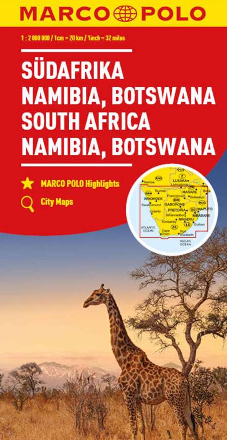 MARCO POLO Kontinentalkarte Südafrika, Namibia, Botswana 1:2 Mio., Karten