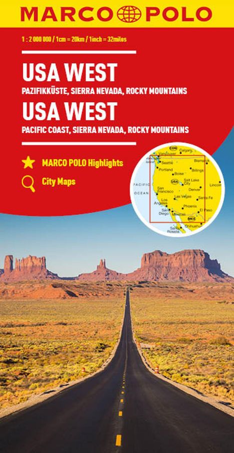 MARCO POLO Kontinentalkarte USA West 1:2 Mio., Karten