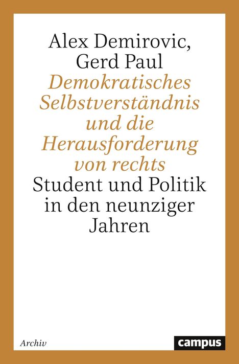 Alex Demirovic: Demokratisches Selbstverständnis und die Herausforderung von rechts, Buch