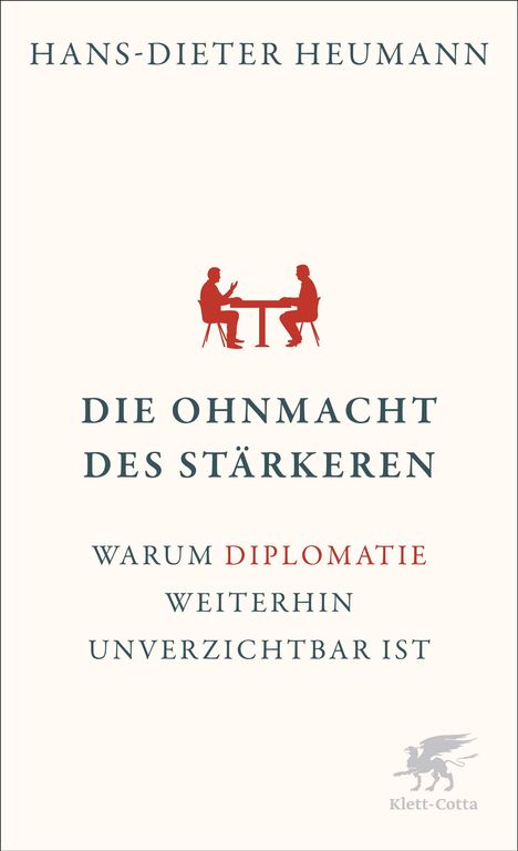 Titel: "Die Ohnmacht des Stärkeren". Autor: Hans-Dieter Heumann. Illustration von zwei sich gegenübersitzenden Personen.