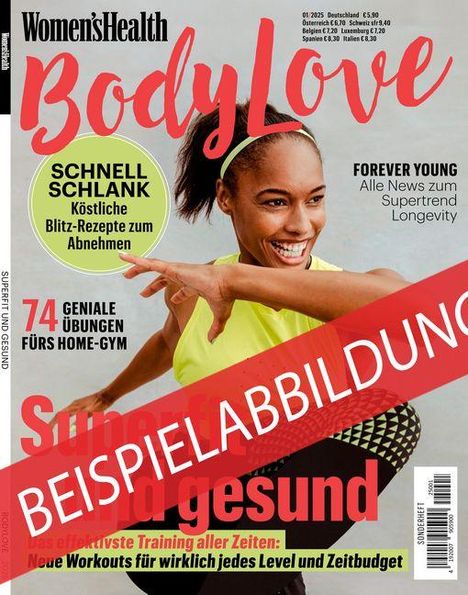 Schnell schlank: Köstliche Blitz-Rezepte zum Abnehmen. Frau in sportlicher Pose, trägt gelbes Outfit.