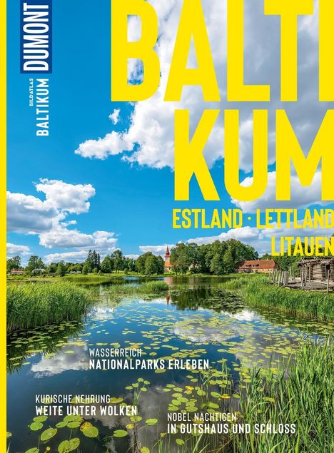 Titel: "BALTIKUM". Untertitel: "ESTLAND · LETTLAND · LITAUEN". Naturansicht mit See und Wolken.