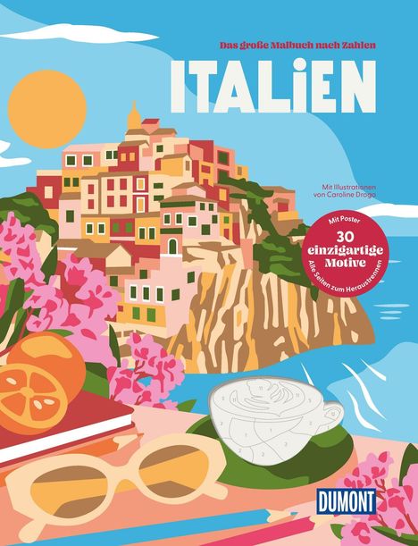 Caroline Drogo: Italien - Das große Ausmalbuch nach Zahlen, Buch