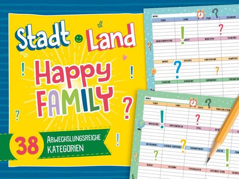 Stadt, Land, Happy Family - Spieleblock, Buch