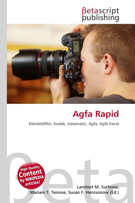 "Agfa Rapid" in großer Schrift. Darüber "Betascript Publishing". Jemand hält eine Kamera.