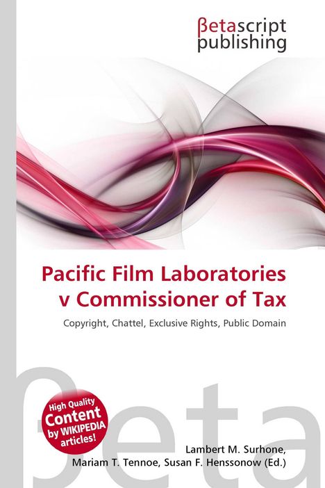 "Pacific Film Laboratories v Commissioner of Tax" steht in roter Schrift, ein abstraktes Design aus rosa und lila Wellen ist zu sehen.