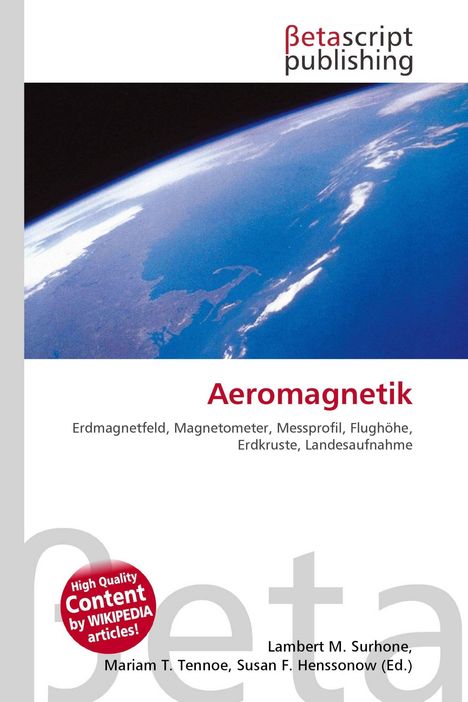 „Aeromagnetik. Erdmagnetfeld, Magnetometer, Messprofil, Flughöhe, Erdkruste, Landesaufnahme.“ Logo zeigt Erdkugel.