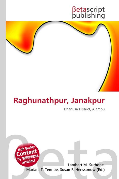 "Raghunathpur, Janakpur. Dhanusa District, Alampu. Betascript publishing. Rotes, abstraktes Muster oben, weiße Fläche."