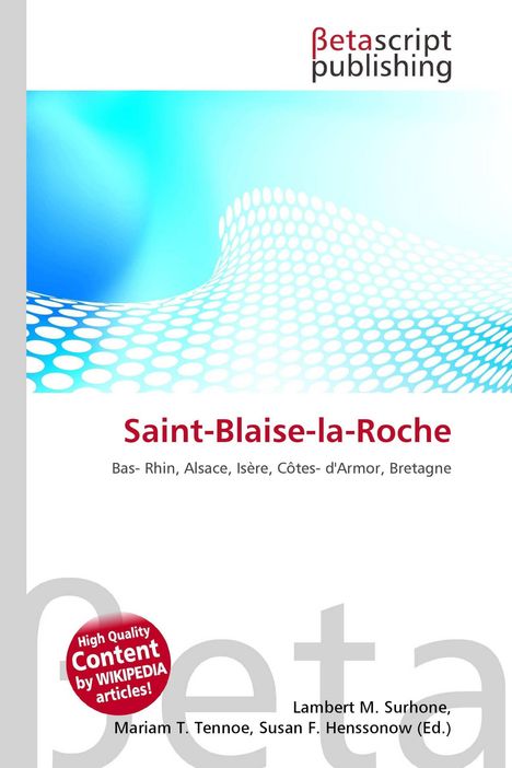 "Saint-Blaise-la-Roche, Bas-Rhin, Alsace" steht auf weißem Hintergrund, darunter ein blaues, wellenförmiges Muster.