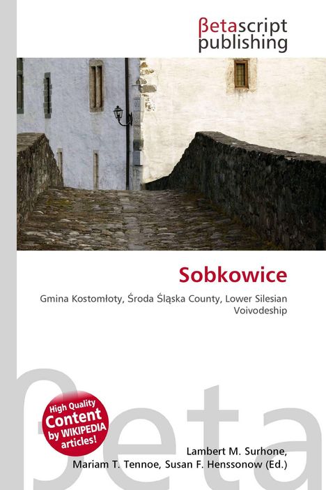 Sobkowice; Gmina Kostomłoty, Środa Śląska County, Lower Silesian Voivodeship. Betascript Publishing, Bild eines gepflasterten Weges.