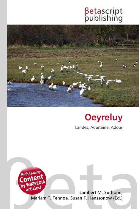 Text: "Oeyreluy, Landes, Aquitaine, Adour" 
Weiße Vögel nahe Wasser. Logo oben: "betascript publishing".
