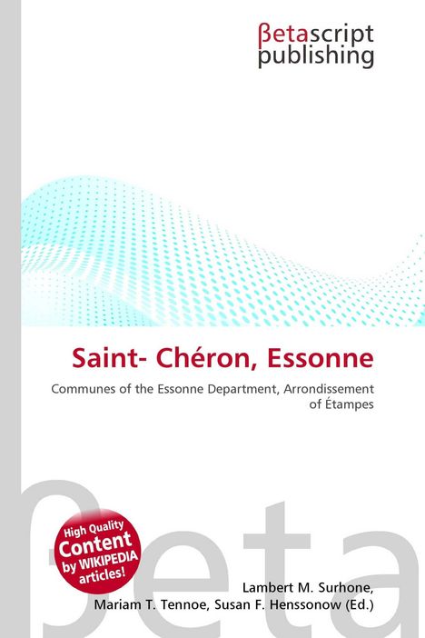 „Saint-Chéron, Essonne“, darunter: „Communes of the Essonne Department, Arrondissement of Étampes“. Oben rechts ein Logo.