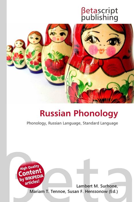 Text: “Russian Phonology: Phonology, Russian Language, Standard Language.” Illustration: Russische Matrjoschka-Puppen.