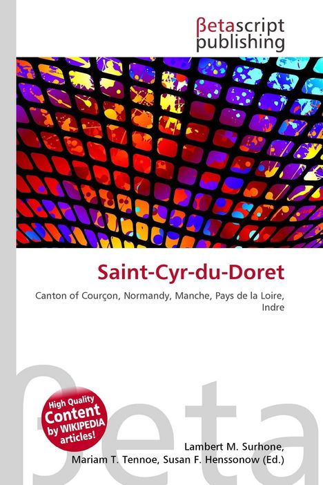 "Saint-Cyr-du-Doret", Farbenfrohe Grafik aus bunten Gittern, "High Quality Content by WIKIPEDIA articles!", Grauer Rand.