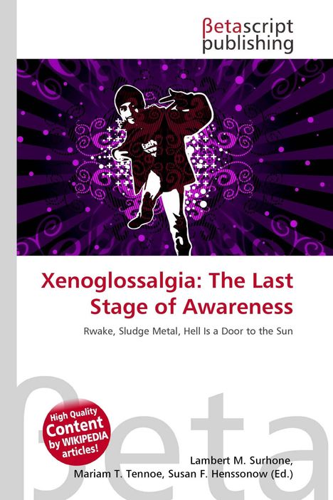 "Xenoglossalgia: The Last Stage of Awareness", unter Betascript Logo. Illustration eines Tänzers vor lila Hintergrund.