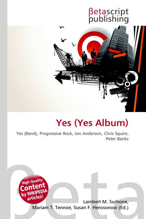 „Yes (Yes Album)“, „Yes (Band), Progressive Rock, Jon Anderson, Chris Squire, Peter Banks“. Grafik mit Kran, Gebäuden und Vögeln.