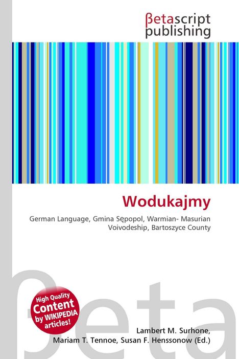 "Wodukajmy" groß in Rot, darunter: Regionen in Deutschland. Oben links "Betascript publishing". Vertikale blaue Streifen.