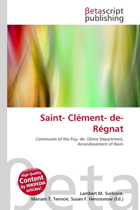 Titel: "Saint-Clément-de-Régnat"; Verlag: "Betascript Publishing"; Verschwommene, bunte Hintergrundgrafik.