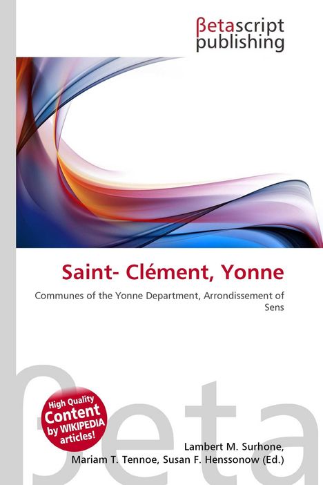 "Saint-Clément, Yonne" steht zentral, darunter "Communes of the Yonne Department, Arrondissement of Sens." Oben ein abstraktes Design.