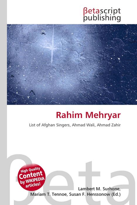 „Rahim Mehryar“, Liste afghanischer Sänger. Dunkelblauer Himmel voller Sterne.