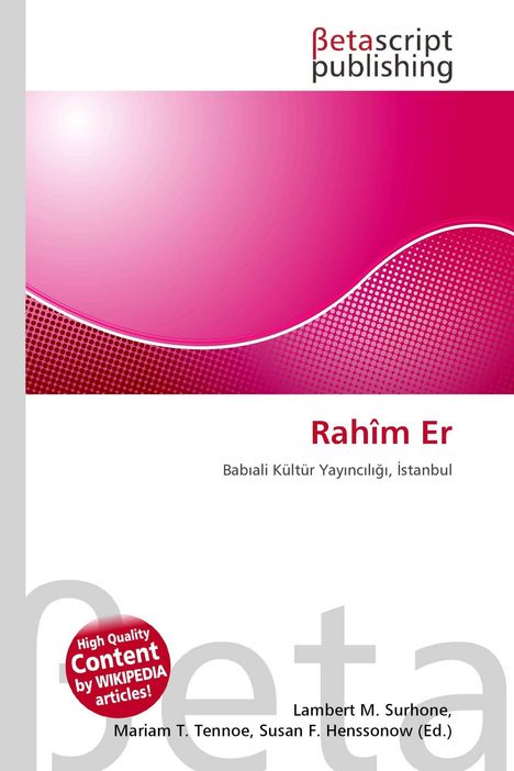 Text: "Rahîm Er" und "Babalı Kültür Yayıncılığı, Istanbul" auf rosa Hintergrund mit Punkten.