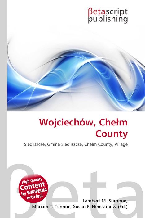 "Wojciechów, Chełm County. Siedliszcze, Gmina Siedliszcze, Chełm County, Village." Abstrakte blaue Wellenformen.
