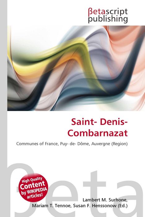 „Saint-Denis-Combarnazat“, darunter: „Communes of France, Puy-de-Dôme, Auvergne (Region)“. Abstrakte farbige Linien oben.