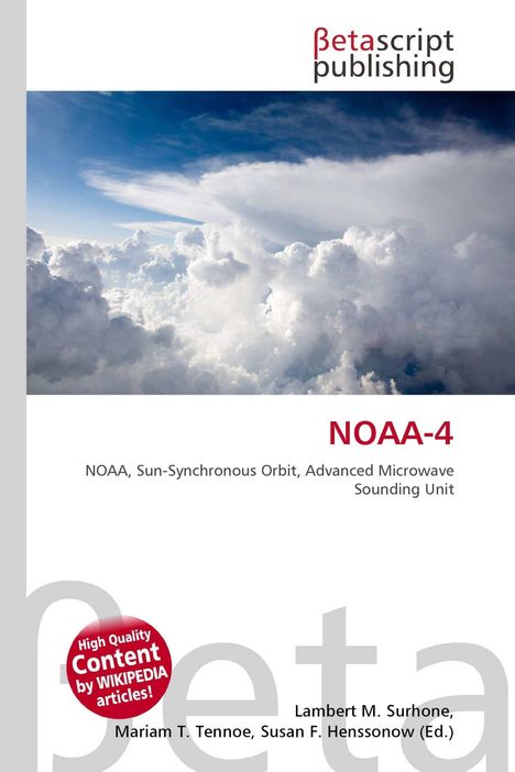 "NOAA-4", "Betascript Publishing", unten Wolkenformation und Autorenangaben.