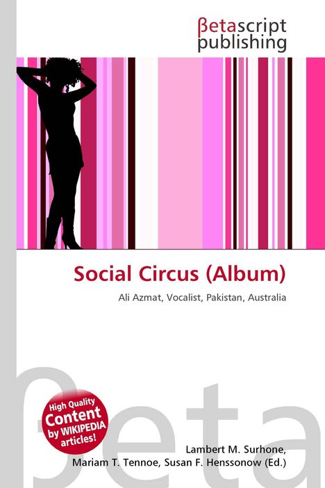 "Social Circus (Album)". Silhouette einer Person vor bunten Streifen. Text oben: Betascript Publishing.
