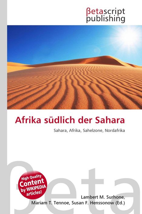 „Afrika südlich der Sahara“, „Sahara, Afrika, Sahelzone, Nordafrika“. Eine Sanddüne unter blauem Himmel und Sonne.