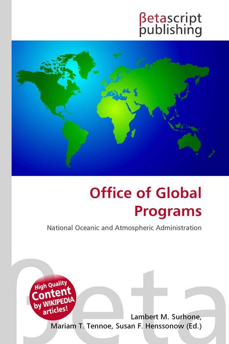 "Office of Global Programs, National Oceanic and Atmospheric Administration; farbige Weltkarte vor blauem Hintergrund."