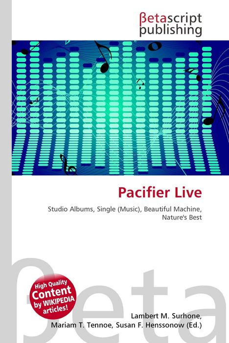 Betascript Publishing, Pacifier Live, Musikthemen. Hintergrund: Equalizer-Wellen und Musiknoten.
