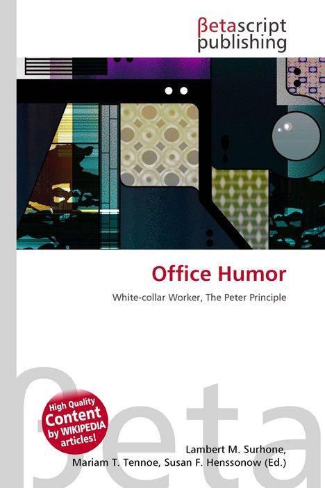 „Office Humor“ in roter Schrift, darunter „White-collar Worker, The Peter Principle“, abstrakte geometrische Muster oben.