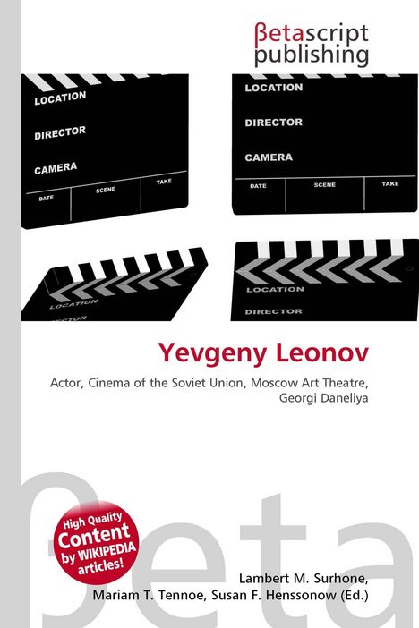 Text: Yevgeny Leonov. Illustration von Filmklappen, oben Betascript Publishing, Autoren unten.