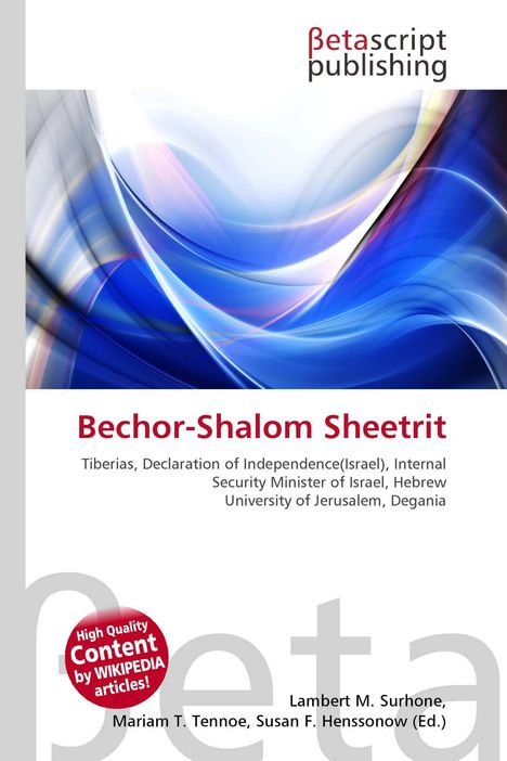 "Bechor-Shalom Sheetrit", mit blau-weißen abstrakten Formen und "High Quality Content by WIKIPEDIA articles!" Siegel.