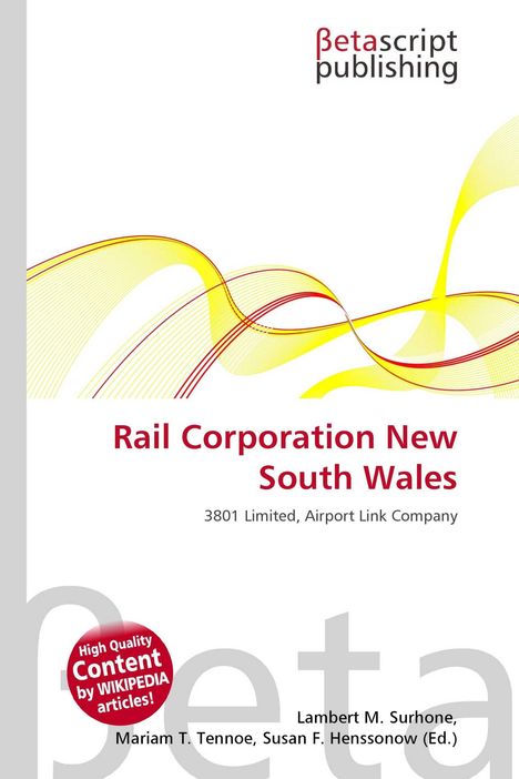 Betascript publishing. Rail Corporation New South Wales. 3801 Limited, Airport Link Company. Farbiges Wellenmuster.