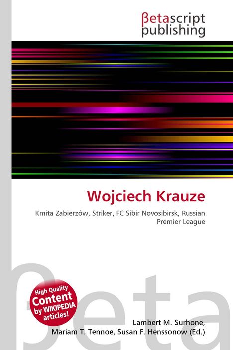 "Wojciech Krauze", Fußballbezüge. Oben ein Logo von "Betascript Publishing", unten Farbverläufe.