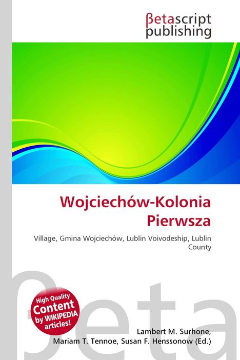 „Wojciechów-Kolonia Pierwsza“ und „Village, Gmina Wojciechów, Lublin Voivodeship, Lublin County“ auf grünem und blauem Hintergrund.