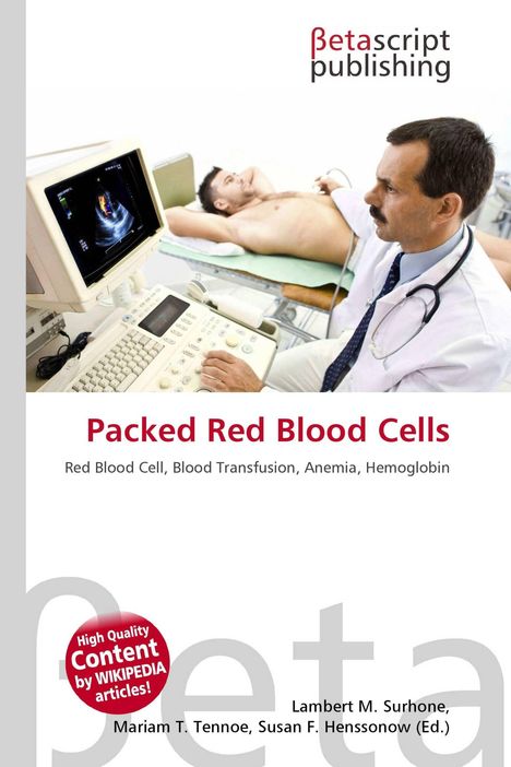 Betascript Publishing, Packed Red Blood Cells. Arzt mit Ultraschallgerät untersucht liegenden Patienten im weißen Raum.