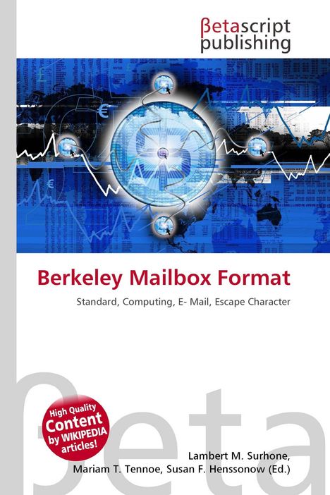 "Berkeley Mailbox Format. Standard, Computing, E-Mail, Escape Character". Illustration mit blauen technischen Elementen.