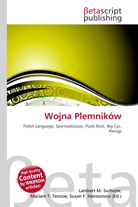 Cover mit gelbem Muster, Schriftzug: "Wojna Plemników", Themen: Polnische Sprache, Punk Rock, Pierogi.