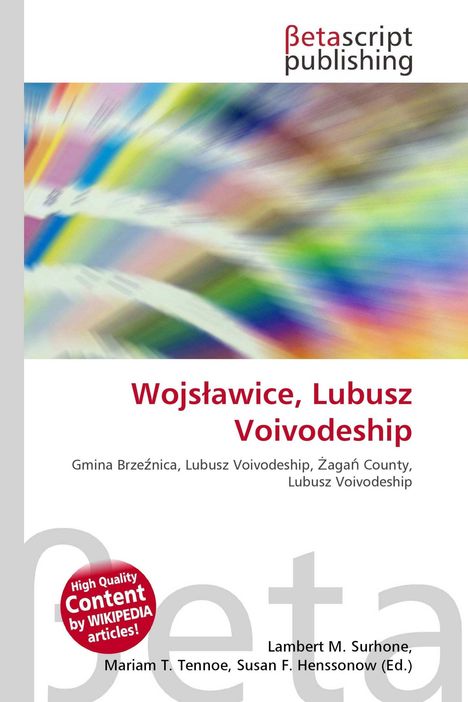 "Wojślawice, Lubusz Voivodeship, Gmina Brzeźnica, Lubusz Voivodeship, Żagań County" steht in roter und schwarzer Schrift.
