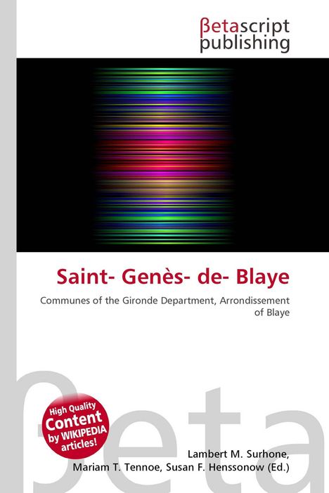 Saint-Genès-de-Blaye, Communes of the Gironde Department, Arrondissement of Blaye. Bunt gestreifte Grafik im Zentrum.
