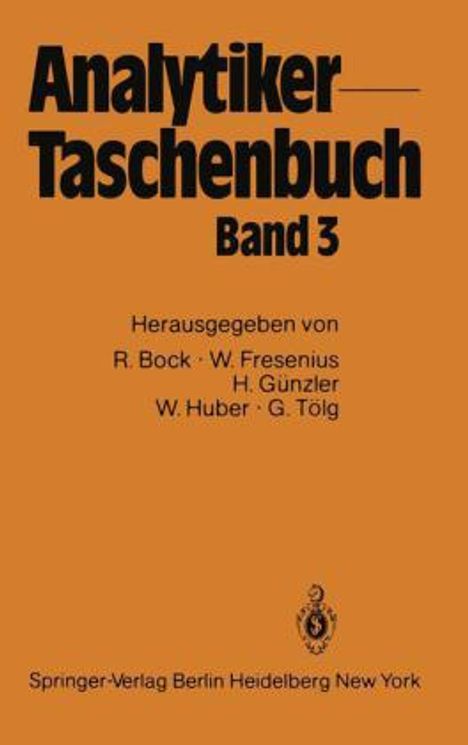 Rudolf Bock: Analytiker-Taschenbuch, Buch