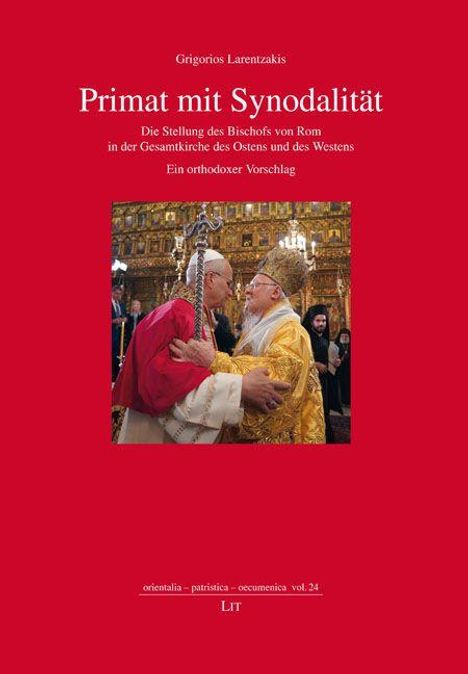 "Primat mit Synodalität" von Grigorios Larentzakis. Zwei Geistliche in festlichen Gewändern in einer prunkvollen Kirche.